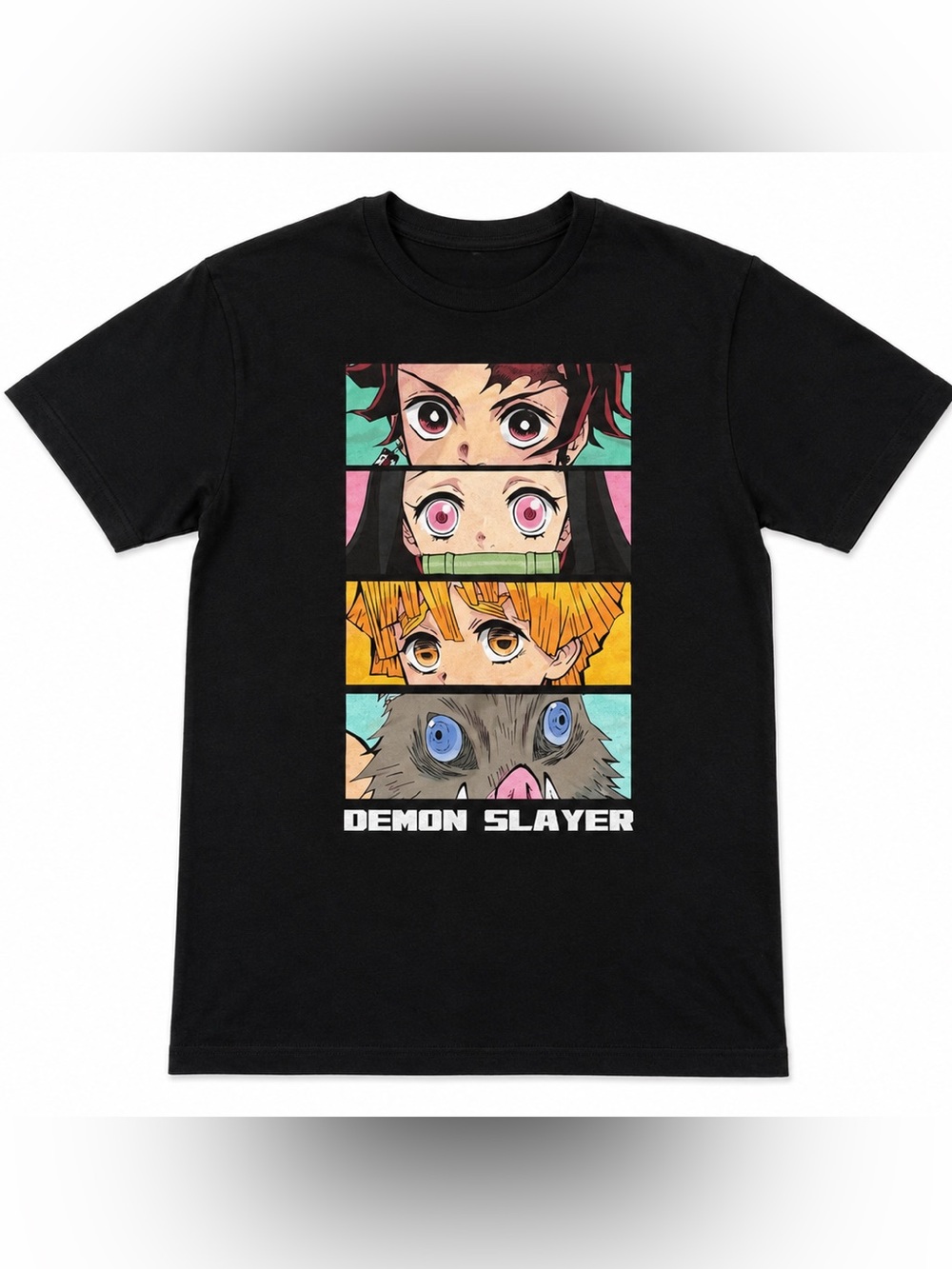 Demon Slayer Anime T-Shirt Unisex Medium Black Graphic Tee Manga Shirt